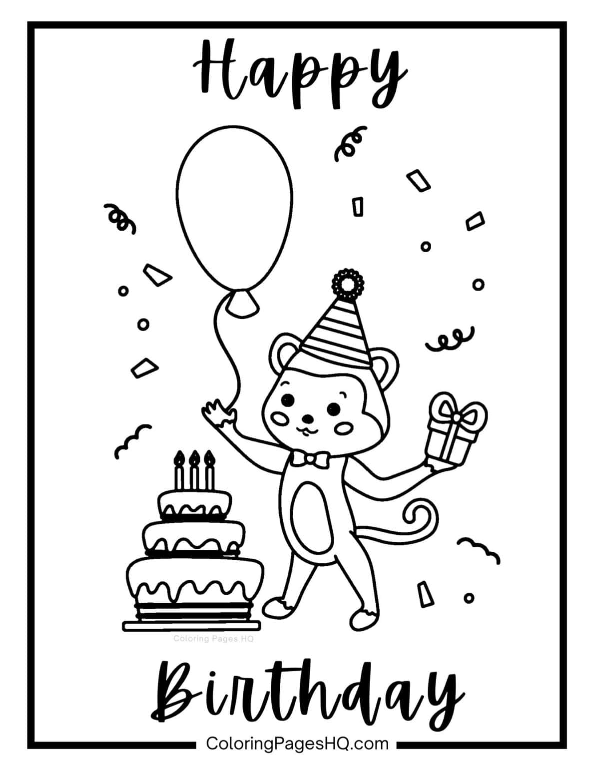 Cute Birthday Coloring Pages (Free PDF Printables) - Coloring Pages HQ