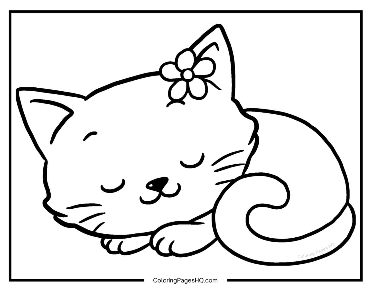 Cute Kitten Coloring Pages (Free PDF Printables) - Coloring Pages HQ