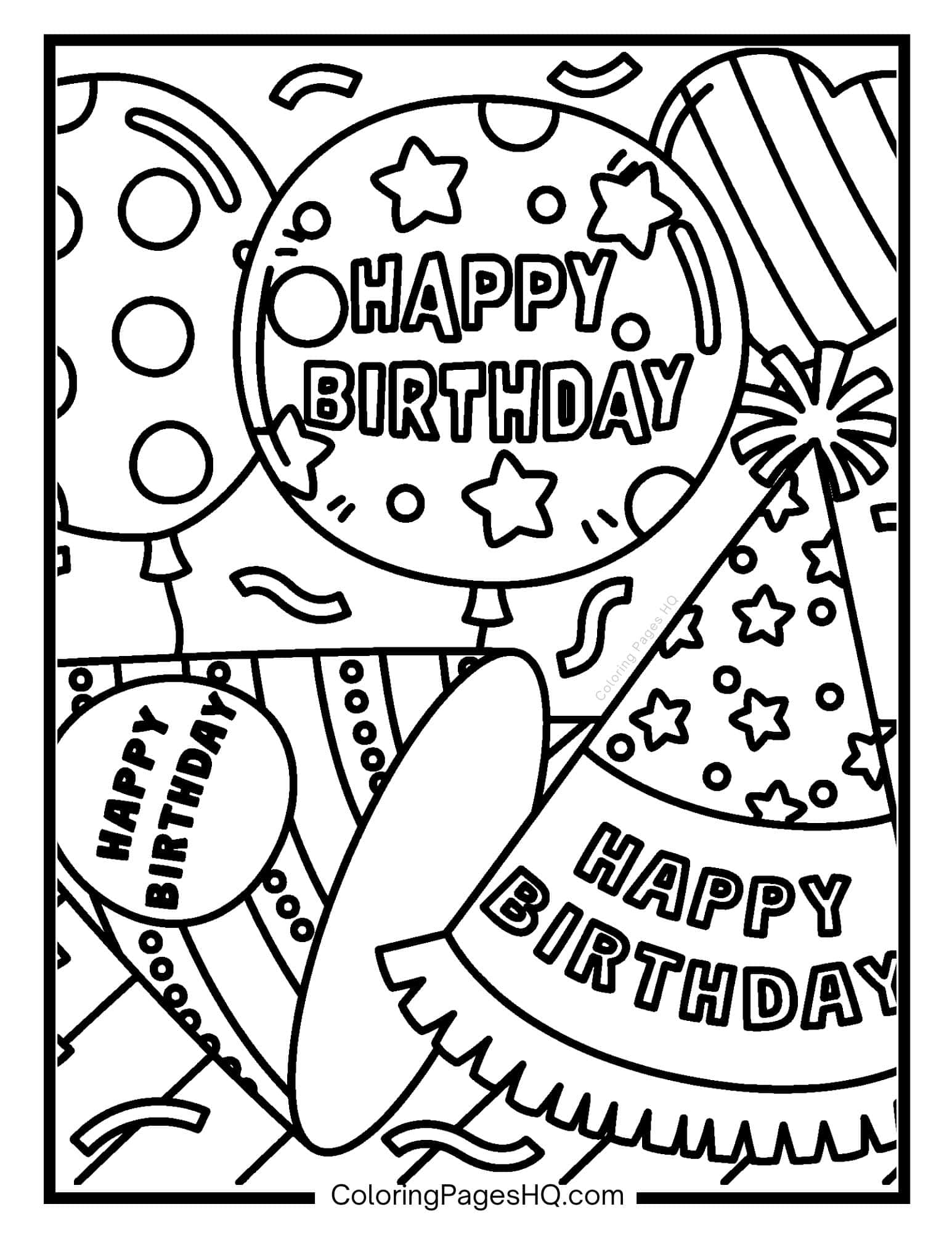 Cute Birthday Coloring Pages (Free PDF Printables) - Coloring Pages HQ