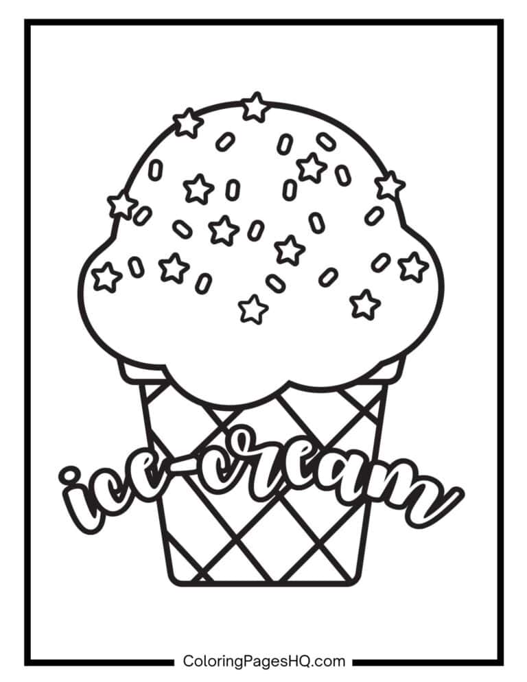 Ice Cream Coloring Pages (Free PDF Printables) - Coloring Pages HQ