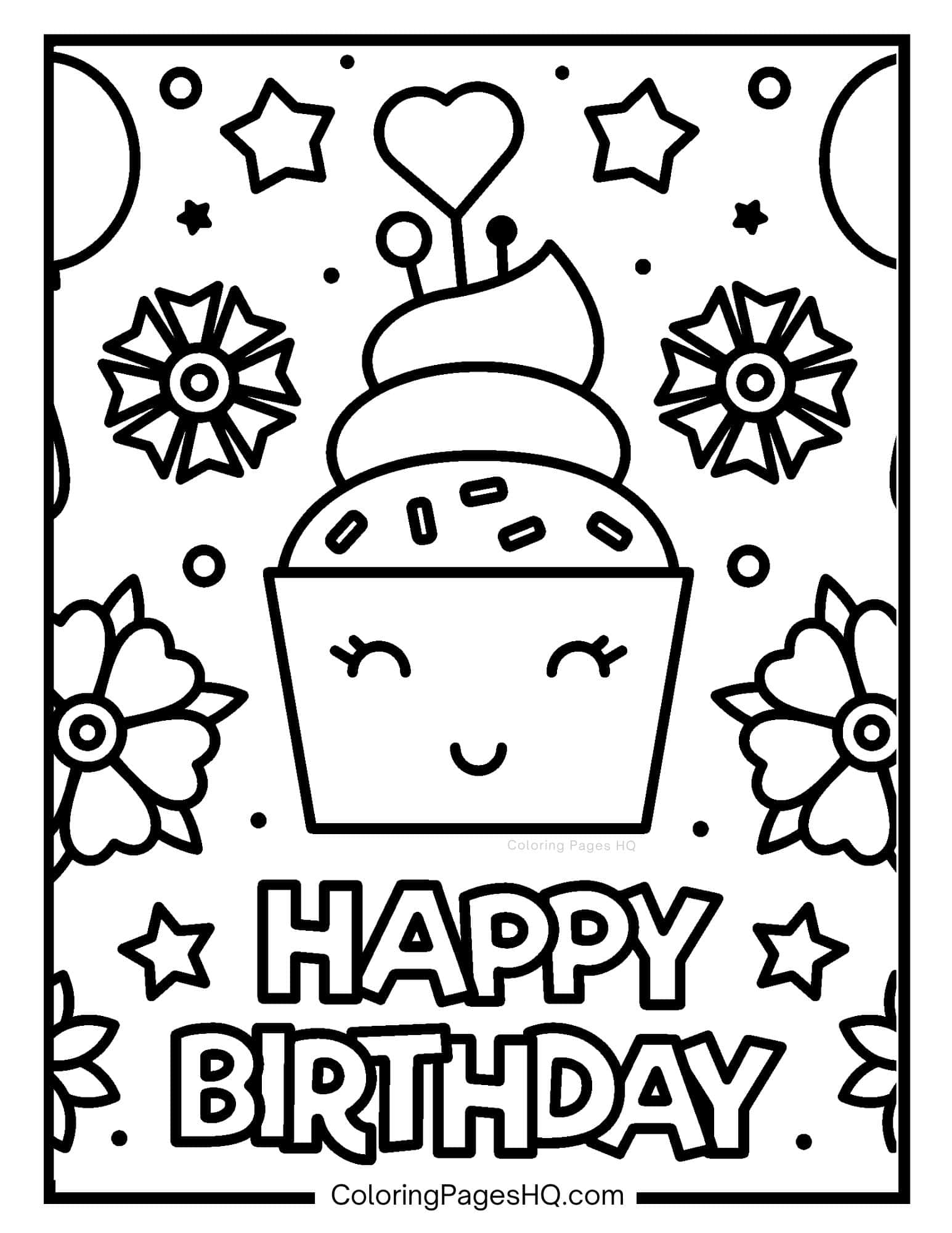 Cute Birthday Coloring Pages (Free PDF Printables) - Coloring Pages HQ