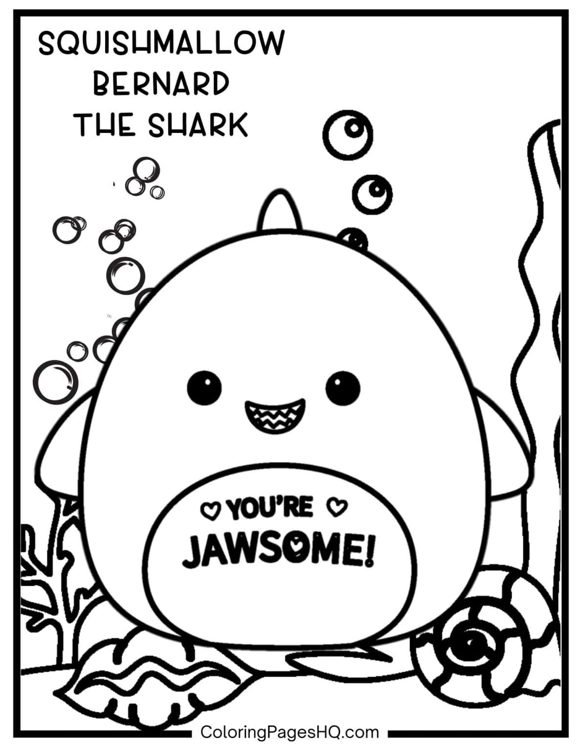 Sea Animal Squishmallow Coloring Pages (Free PDF Printables) - Coloring ...
