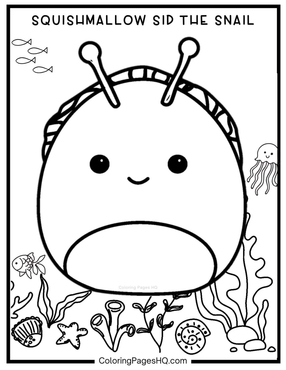 Sea Animal Squishmallow Coloring Pages (Free PDF Printables) - Coloring ...