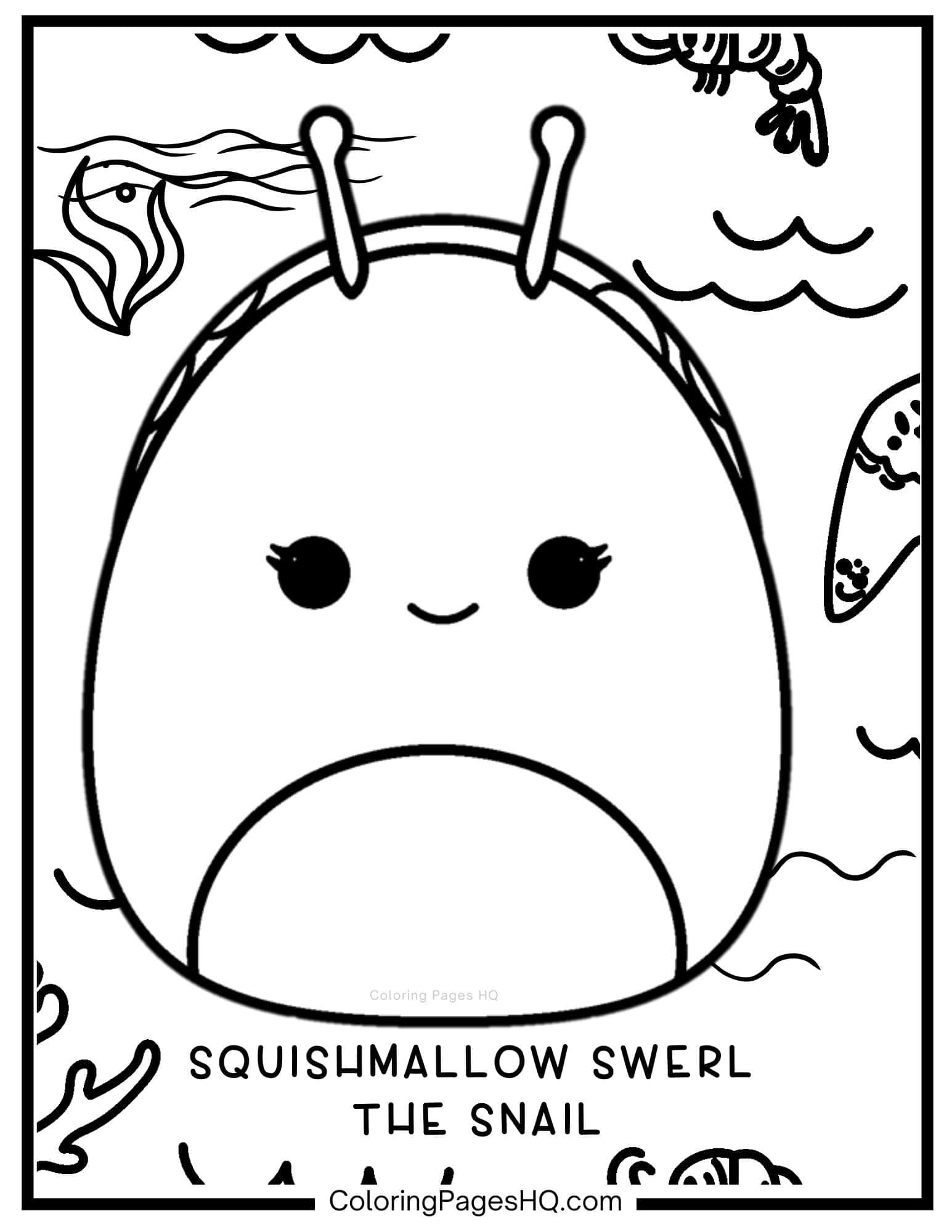 Sea Animal Squishmallow Coloring Pages (Free PDF Printables) - Coloring ...