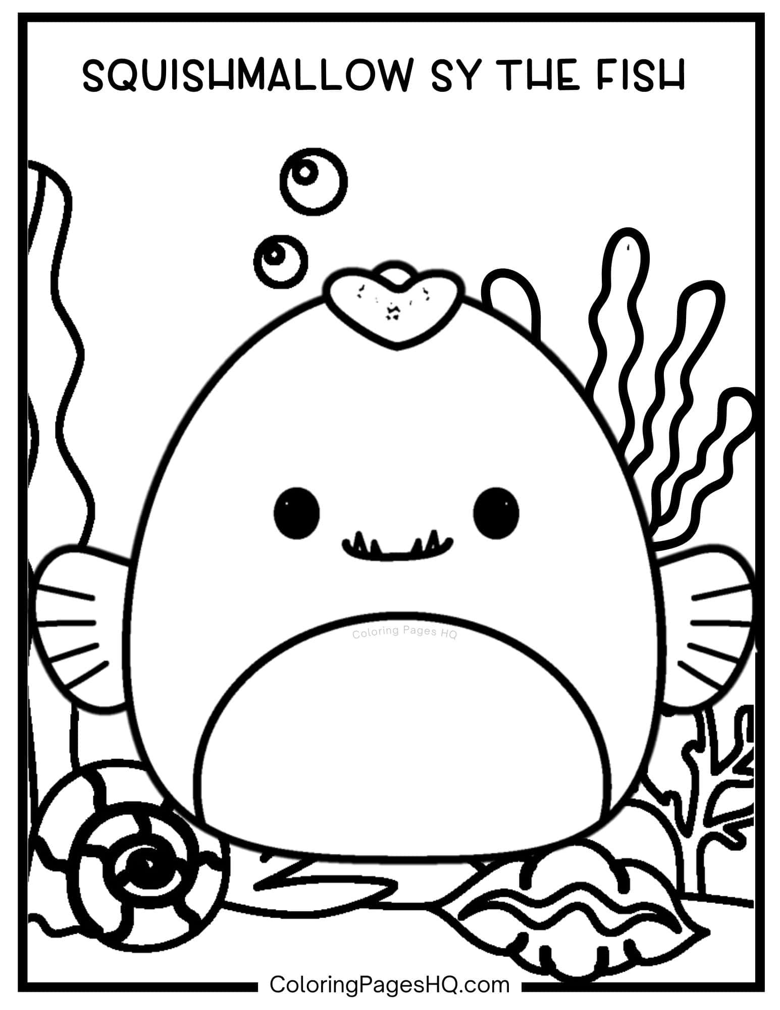 Sea Animal Squishmallow Coloring Pages (Free PDF Printables) - Coloring ...