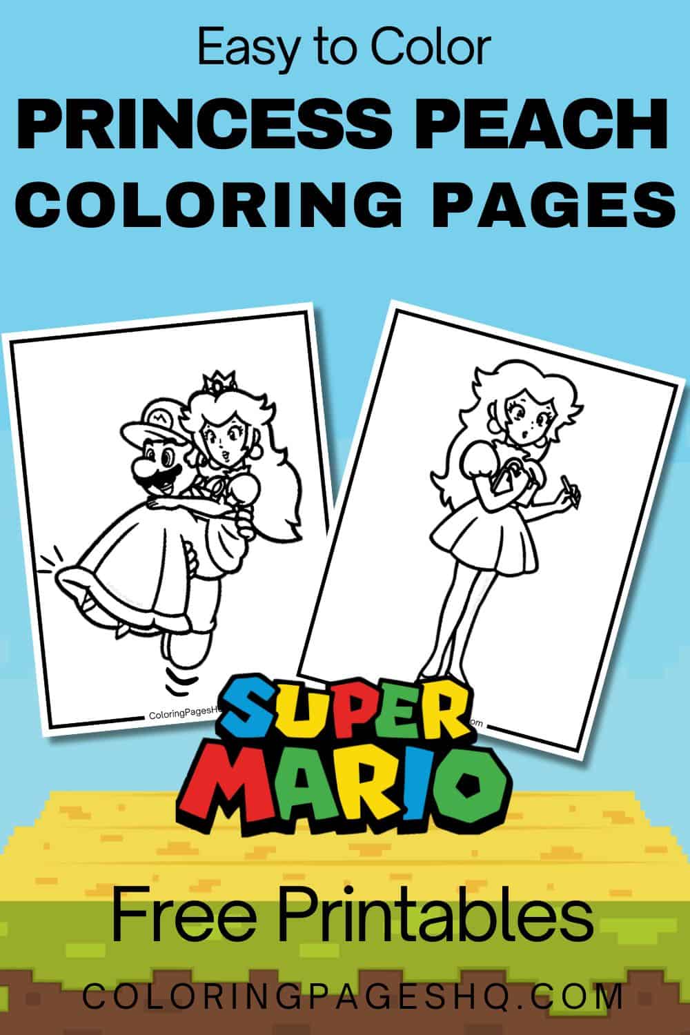 Princess Peach Coloring Pages (Free PDF Printables) - Coloring Pages HQ