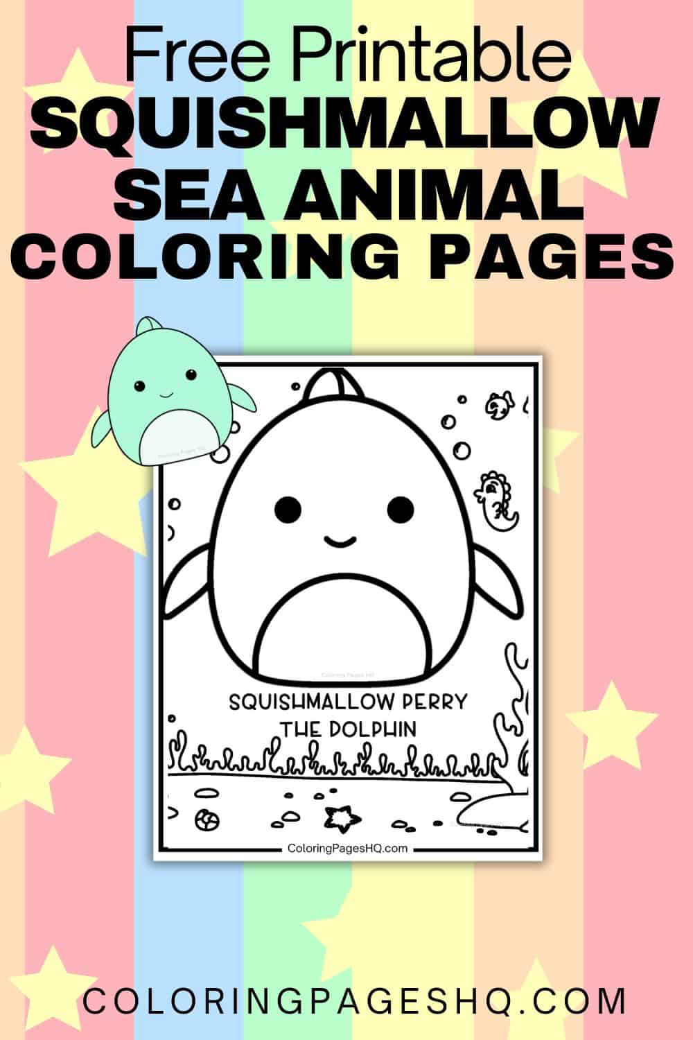 Sea Animal Squishmallow Coloring Pages (Free PDF Printables) - Coloring ...