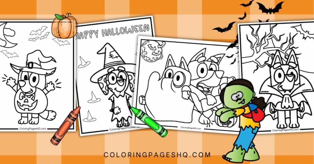 Cute Bluey Halloween Coloring Pages - Bluey Halloween Coloring Pages Featured Image 1024x536 free bluey halloween coloring pages