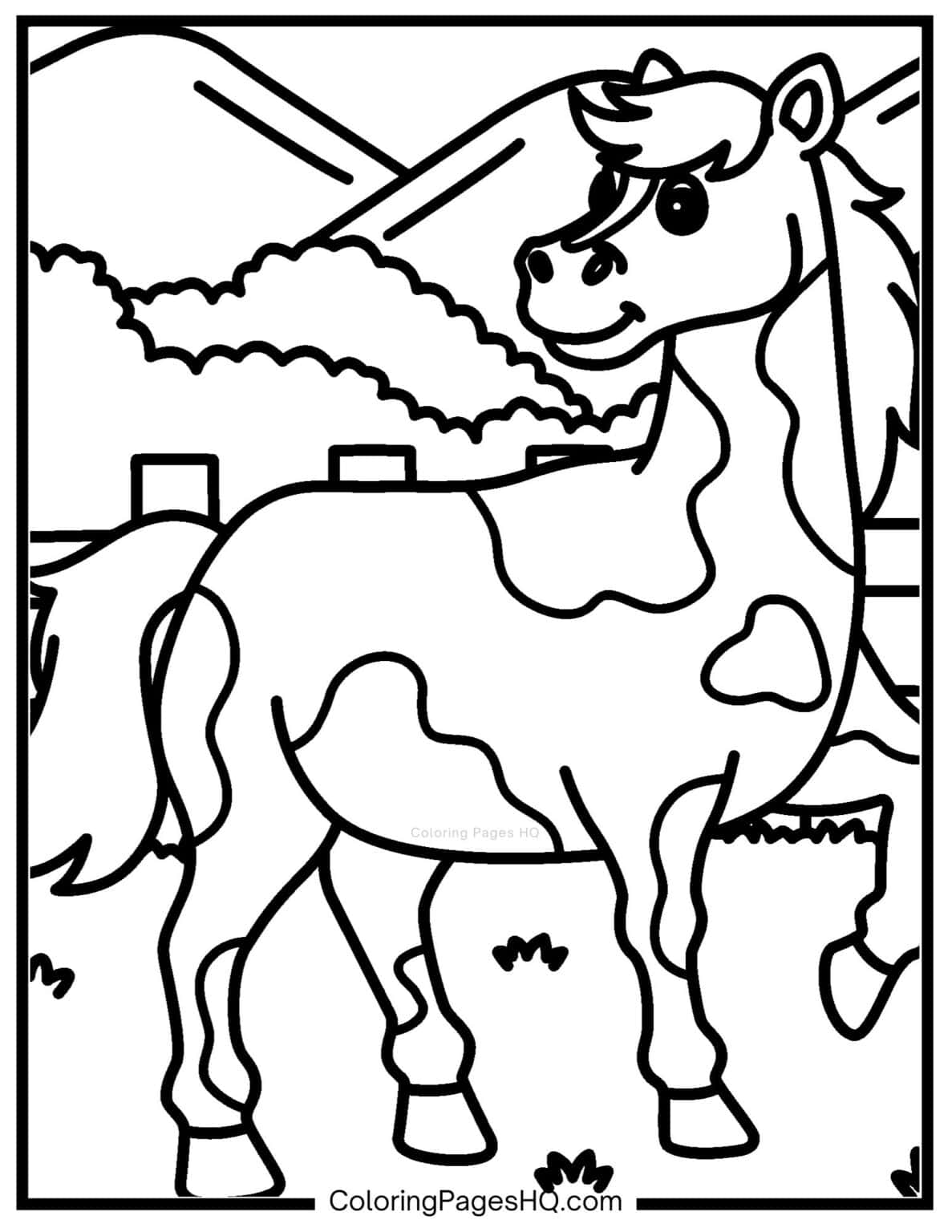 Cute Horse Coloring Pages (Free PDF Printables) - Coloring Pages HQ