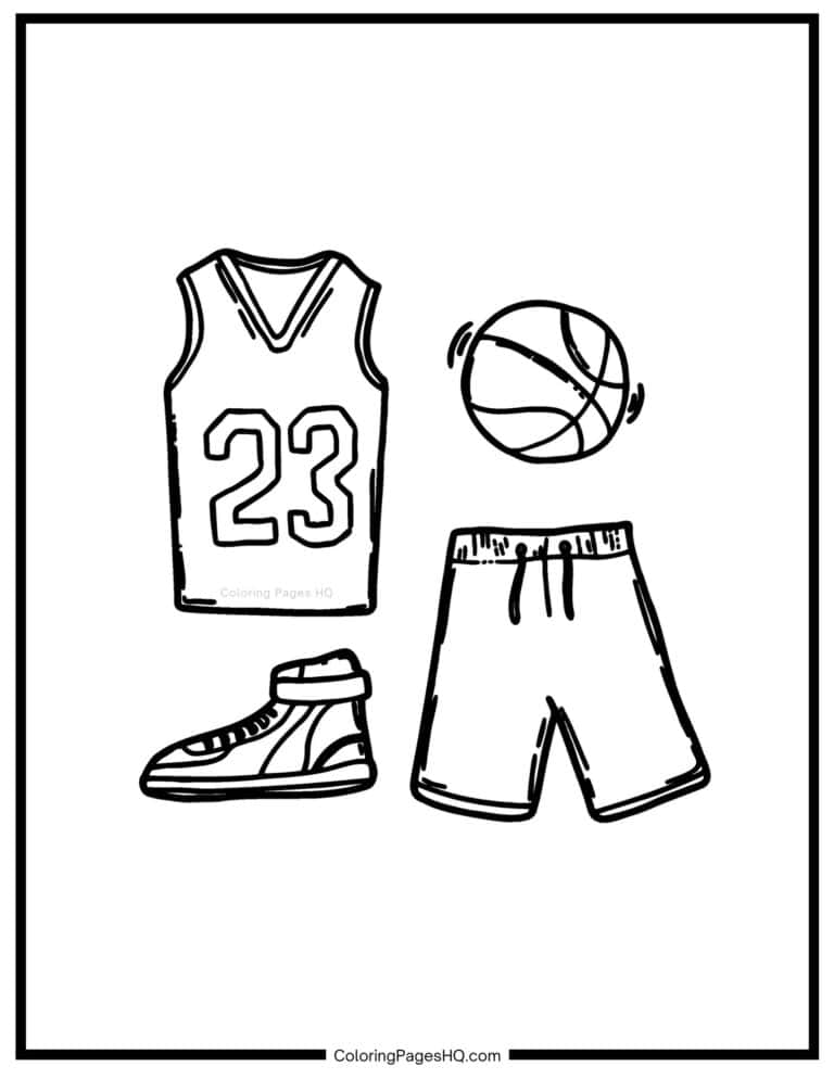 Cute Basketball Coloring Pages (Free PDF Printables) - Coloring Pages HQ