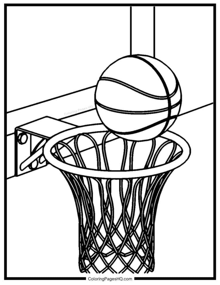 Cute Basketball Coloring Pages (Free PDF Printables) - Coloring Pages HQ