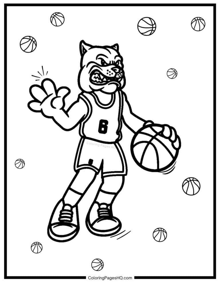 Cute Basketball Coloring Pages (Free PDF Printables) - Coloring Pages HQ
