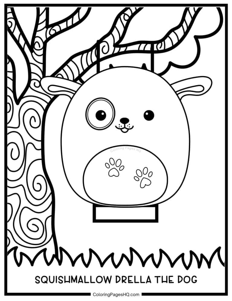 Cute Dog Squishmallow Coloring Pages (Free PDF Printables) - Coloring ...