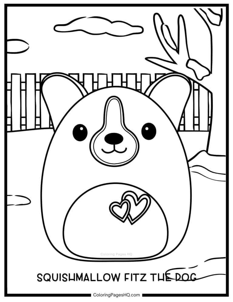 Cute Dog Squishmallow Coloring Pages (Free PDF Printables) - Coloring ...