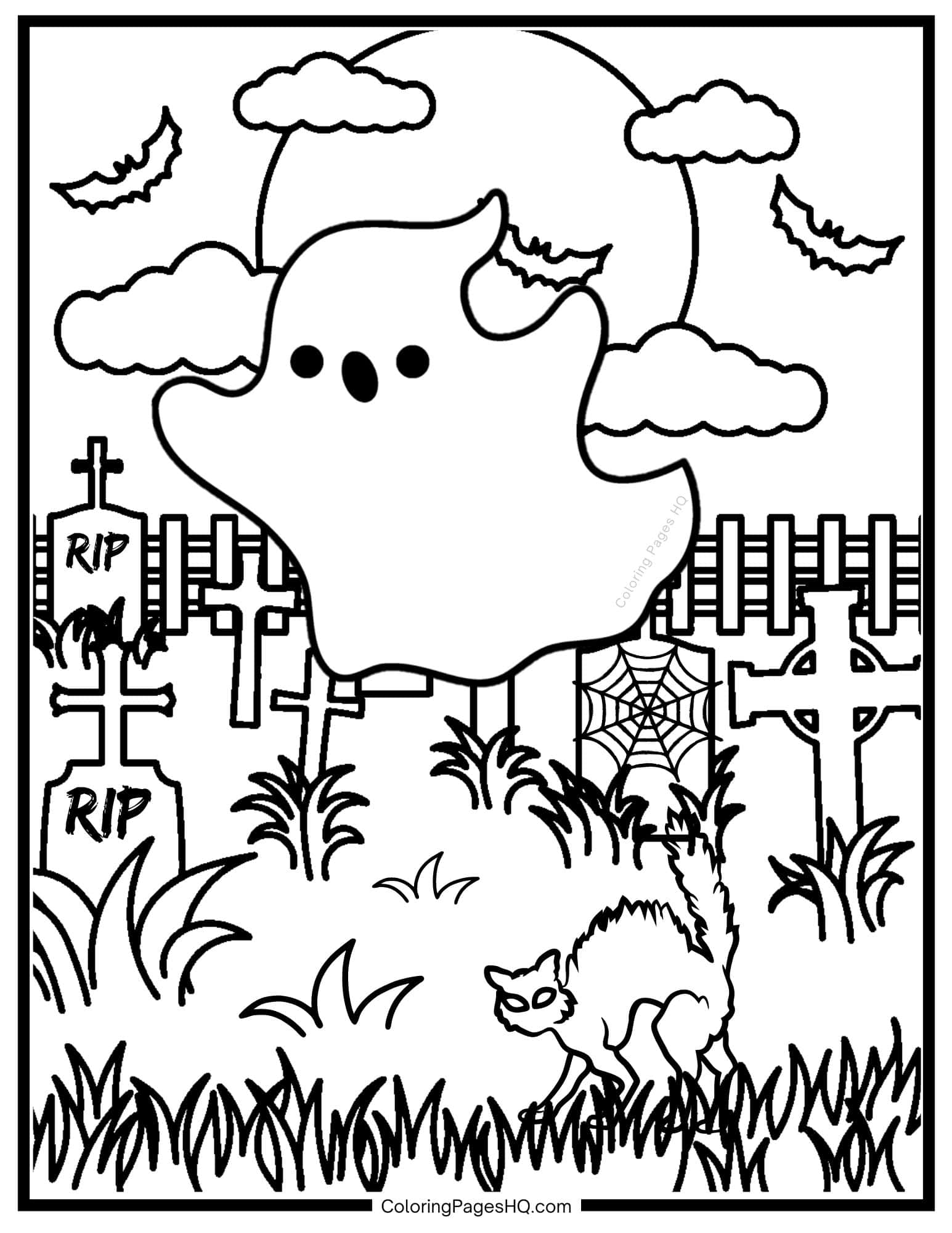 Ghost Coloring Pages (Free PDF Printables) - Coloring Pages HQ