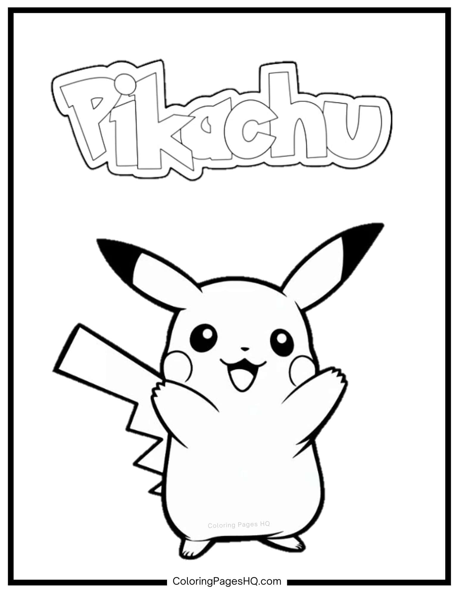 Pikachu Coloring Pages Simple Children Pokemon Kids Printable Cute 
