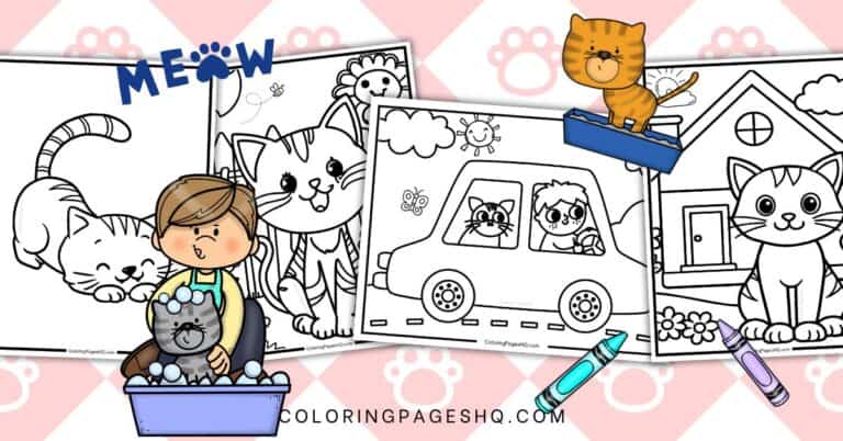 Cute Cat Coloring Pages (Free PDF Printables) - Coloring Pages HQ