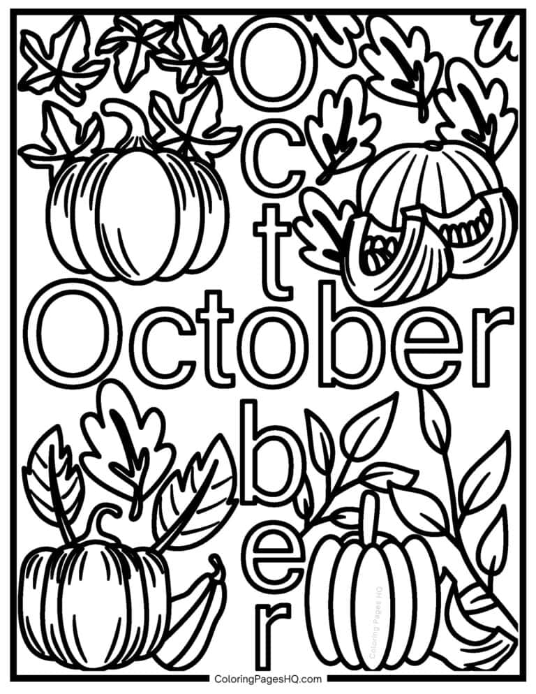 October Coloring Pages (Free PDF Printables) Coloring Pages HQ