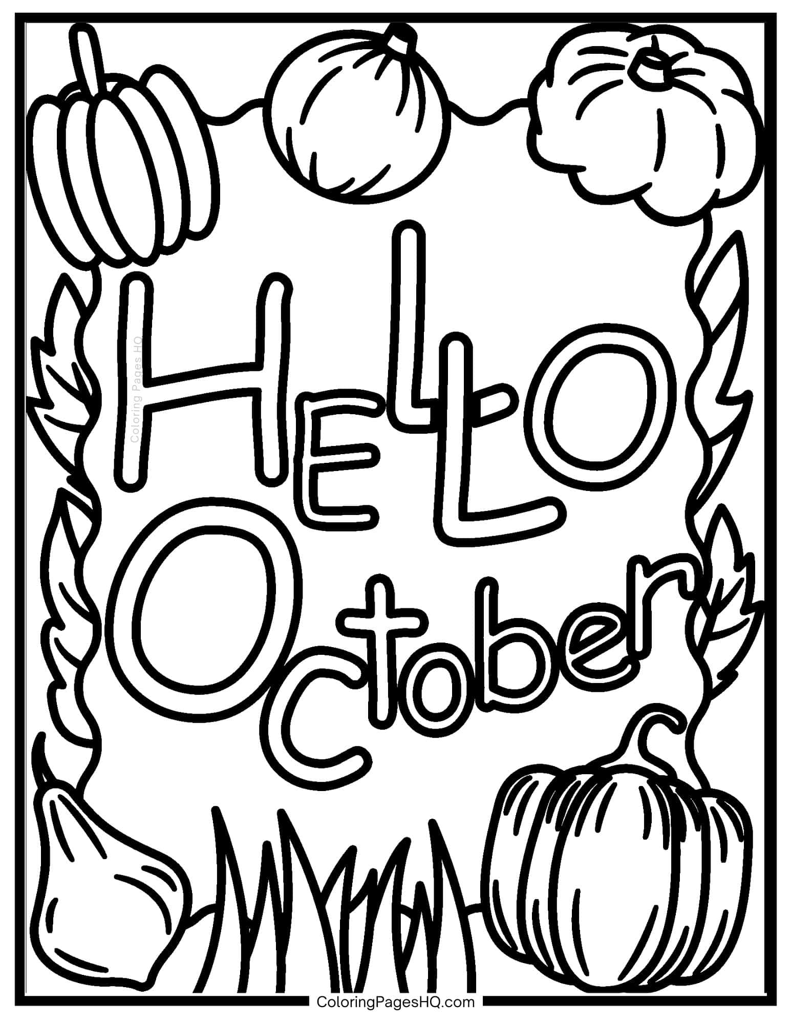 October Coloring Pages (Free PDF Printables) Coloring Pages HQ