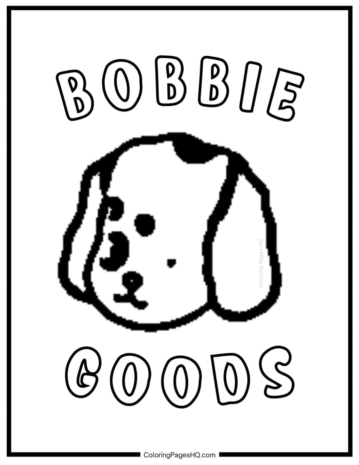 Easy to Color Bobbie Goods Coloring - Puppy Character Bobbie Goods Coloring Pages 1187x1536 