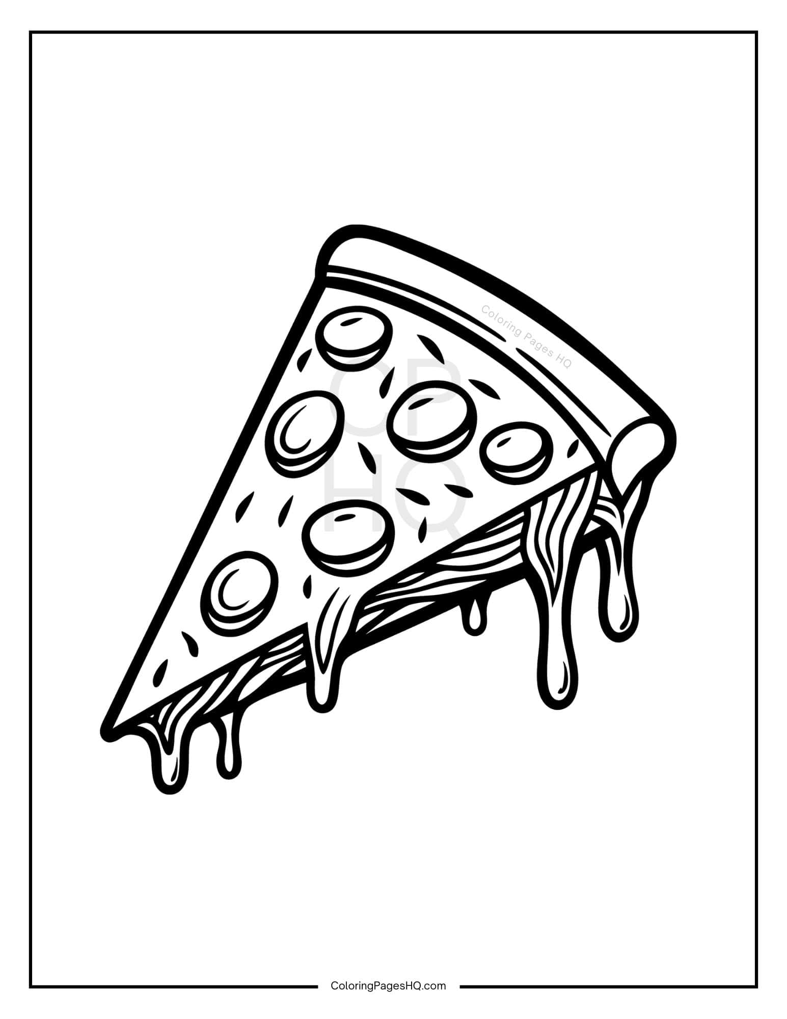 Cute Pizza Coloring Pages (Free PDF Printables) - Coloring Pages HQ
