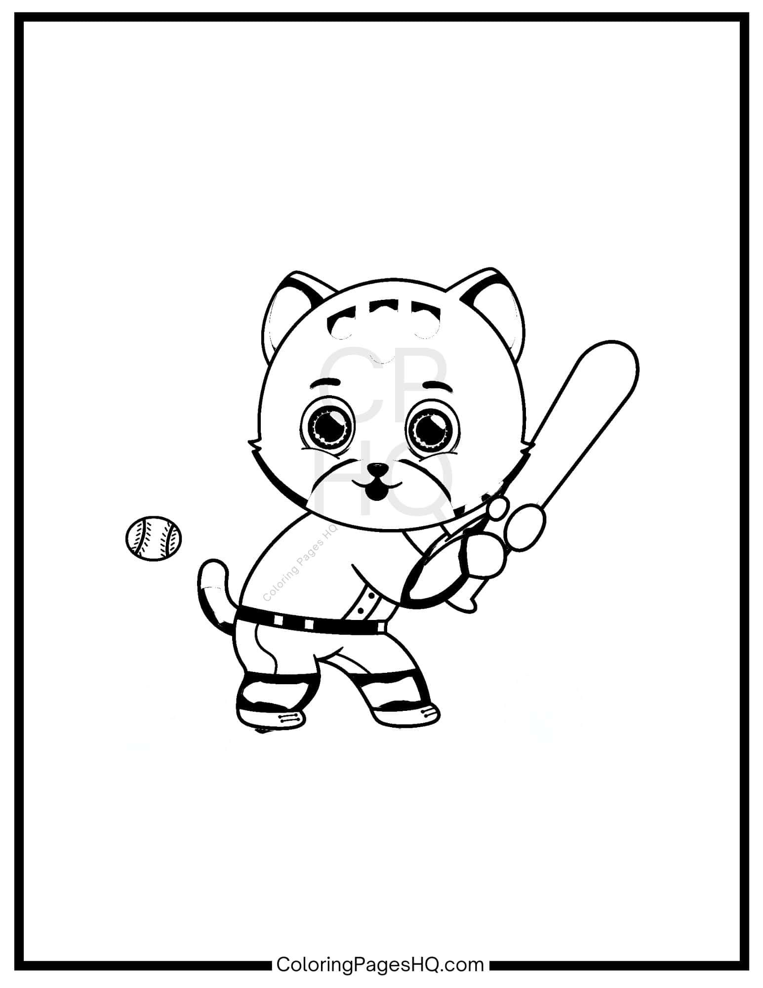 Preschool Baseball Coloring Pages (Free PDF Printables) - Coloring Pages HQ