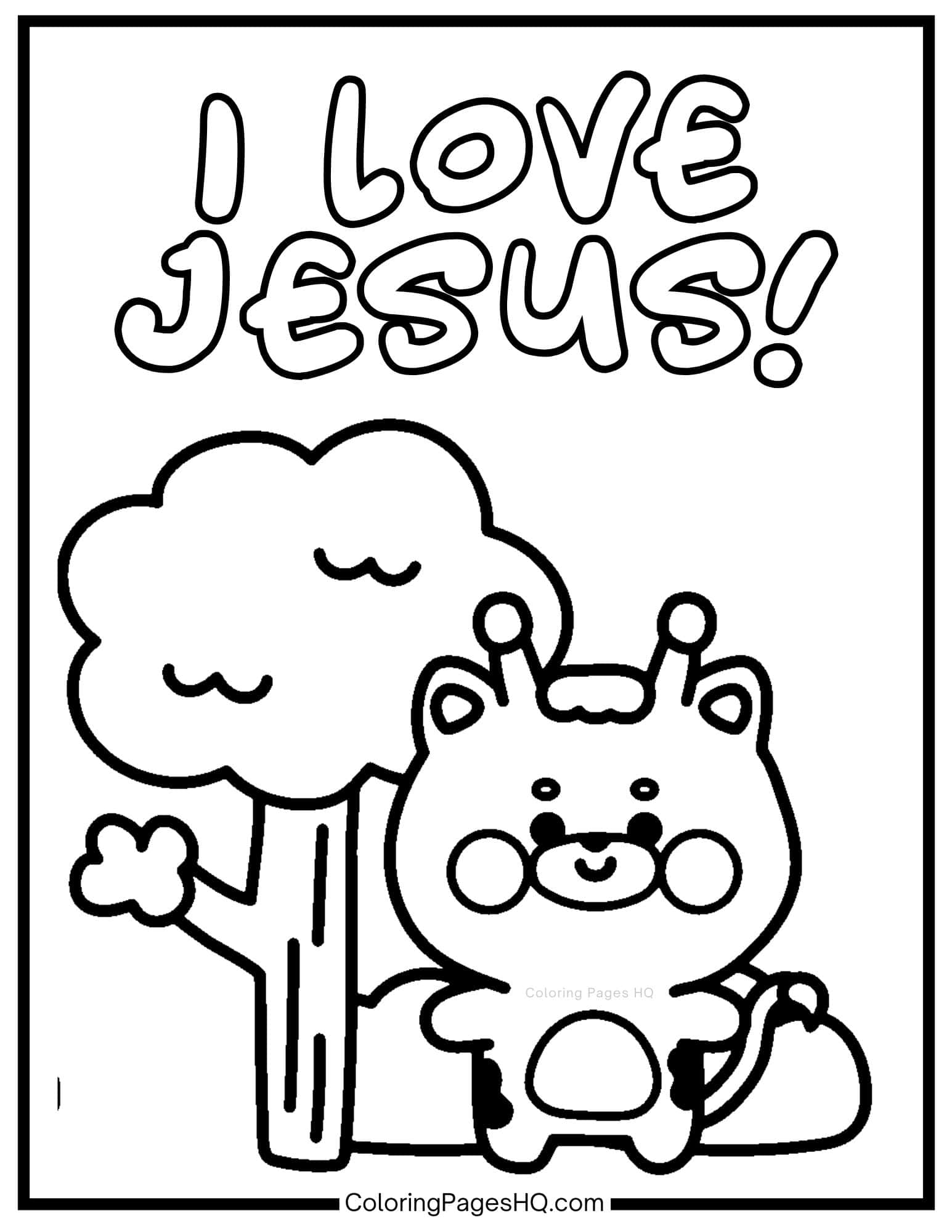 35 Cute Animal I Love Jesus Coloring Pages (Free PDF Printables ...