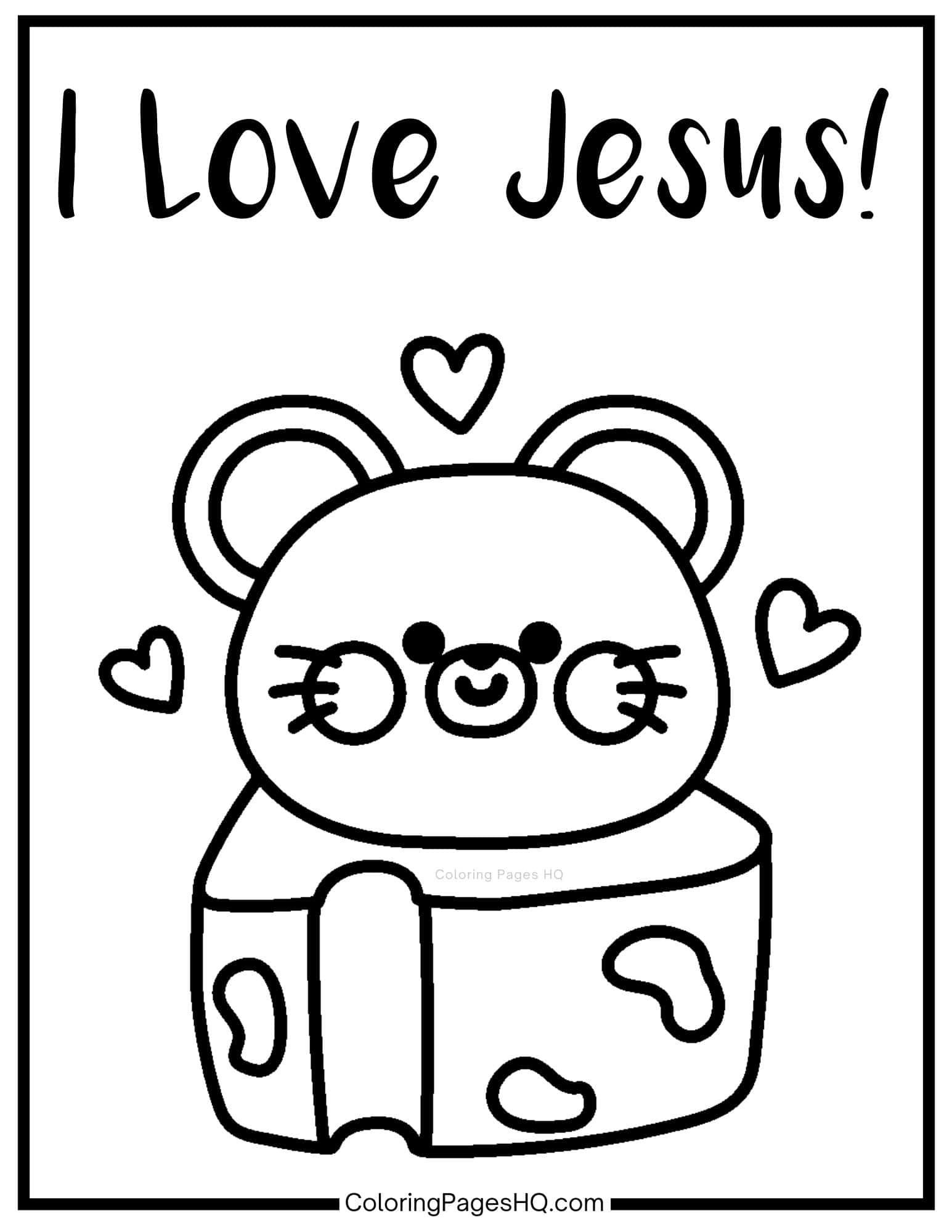 35 Cute Animal I Love Jesus Coloring Pages (Free PDF Printables ...