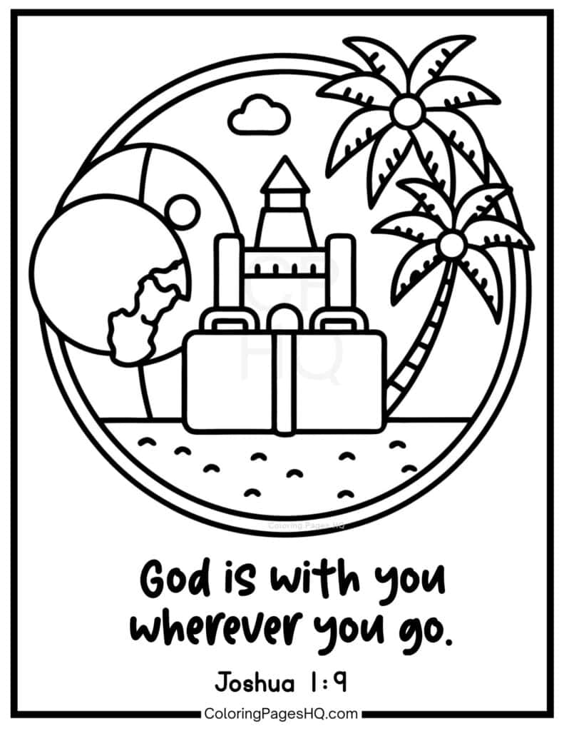 God is with you wherever you go Joshua 1:9 coloring page