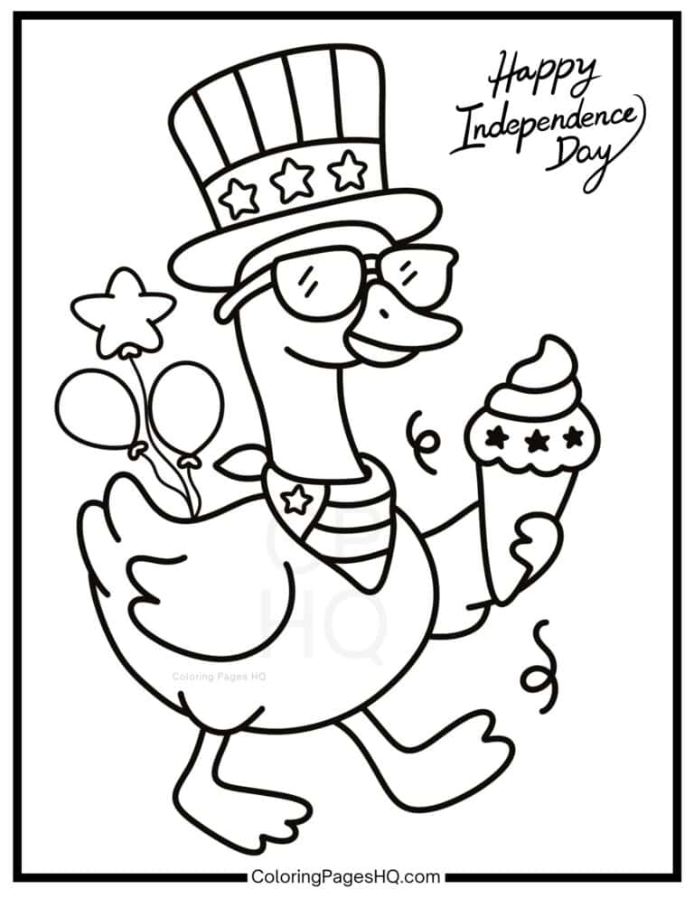 Cute Independence Day Coloring Pages (Free PDF Printables) - Coloring