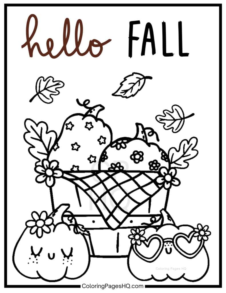 Cute quilted pumpkins coloring sheet