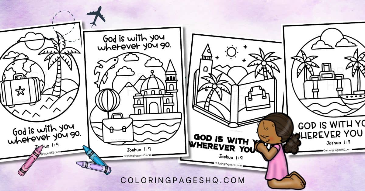 God is with you wherever you go coloring pages featured image