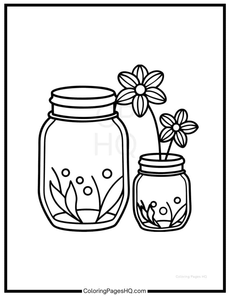 Large and small spring jars to color