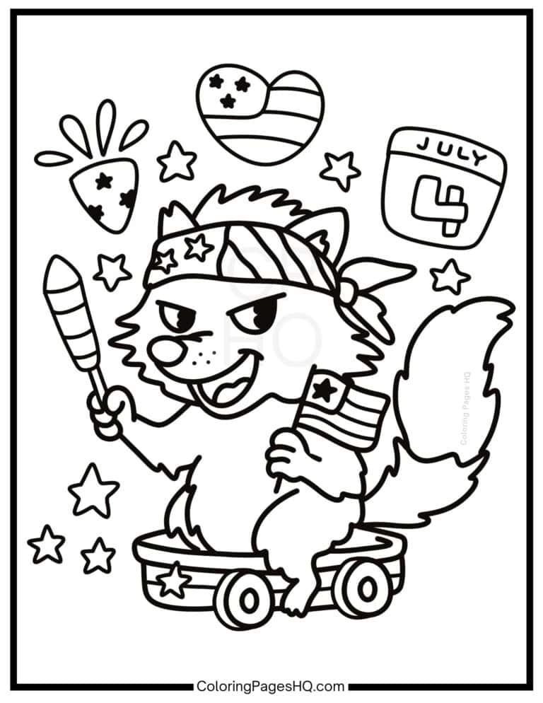 Cute Independence Day Coloring Pages (Free PDF Printables) - Coloring