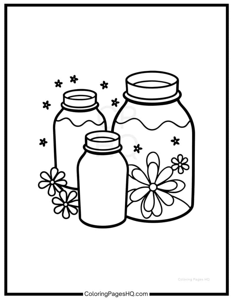 Three cute jars to color