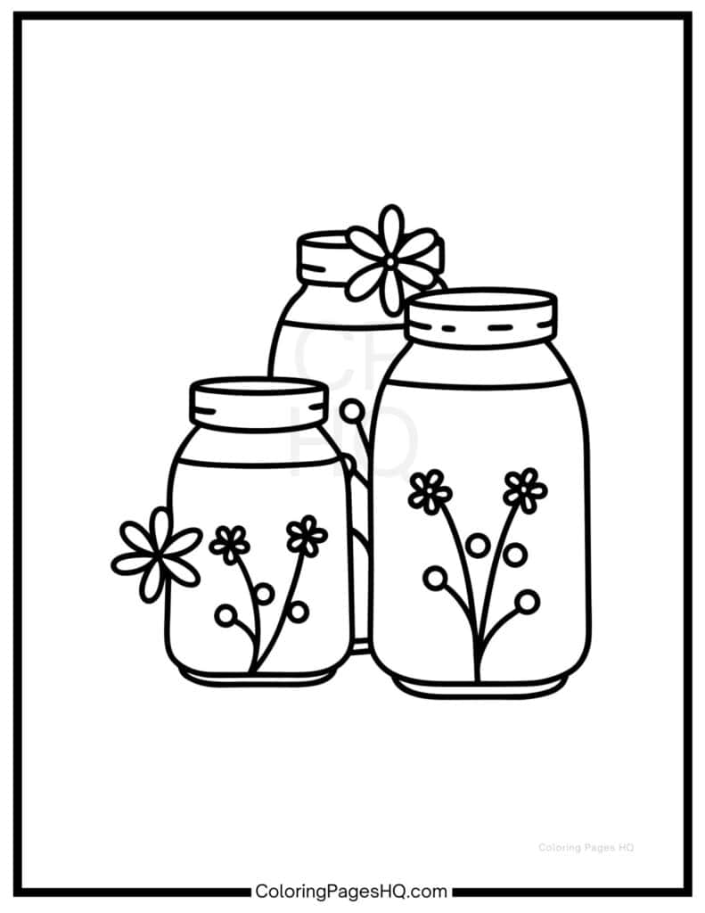 Three cute spring Mason jars to color