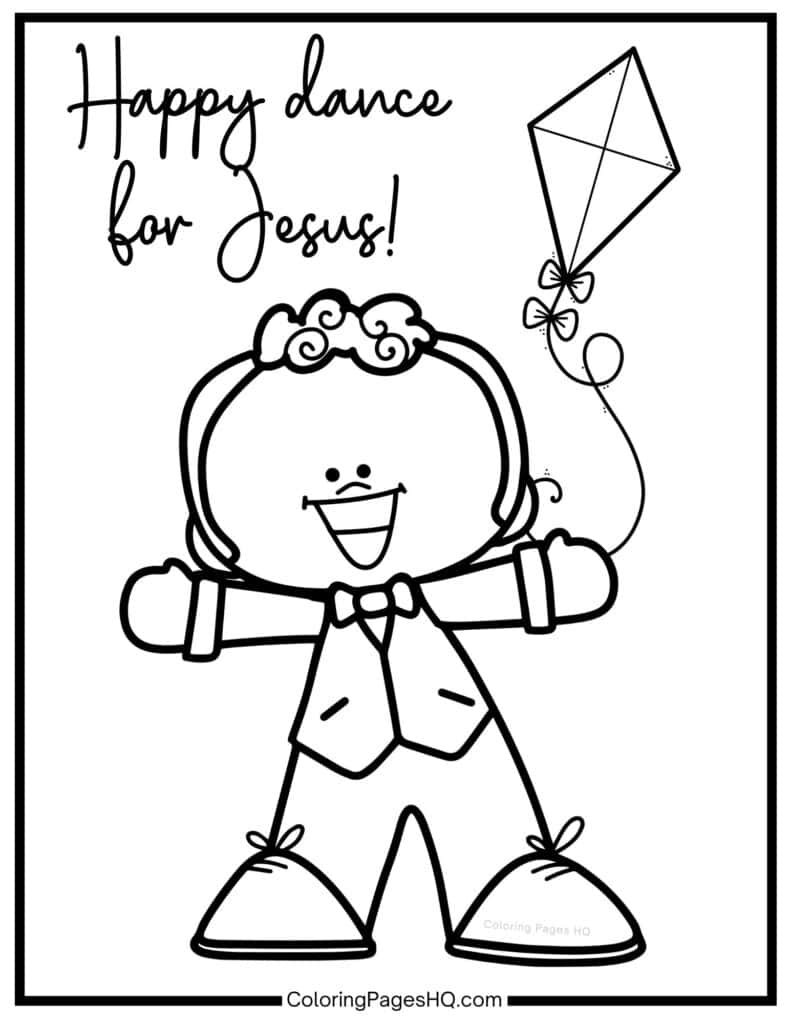 Boy flying a kite for Jesus