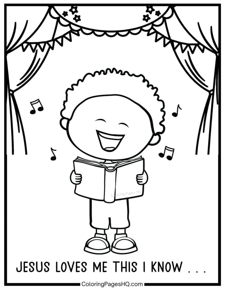 Boy singing Jesus Loves me this I know