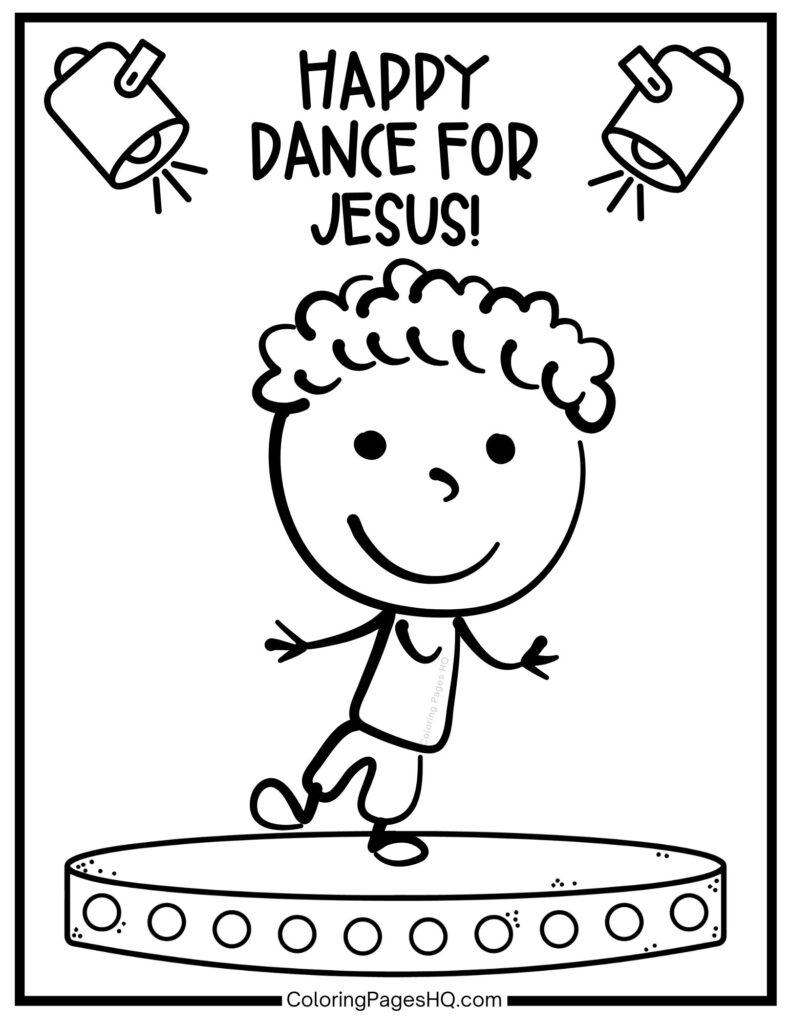 Hand-drawn boy doing a happy dance