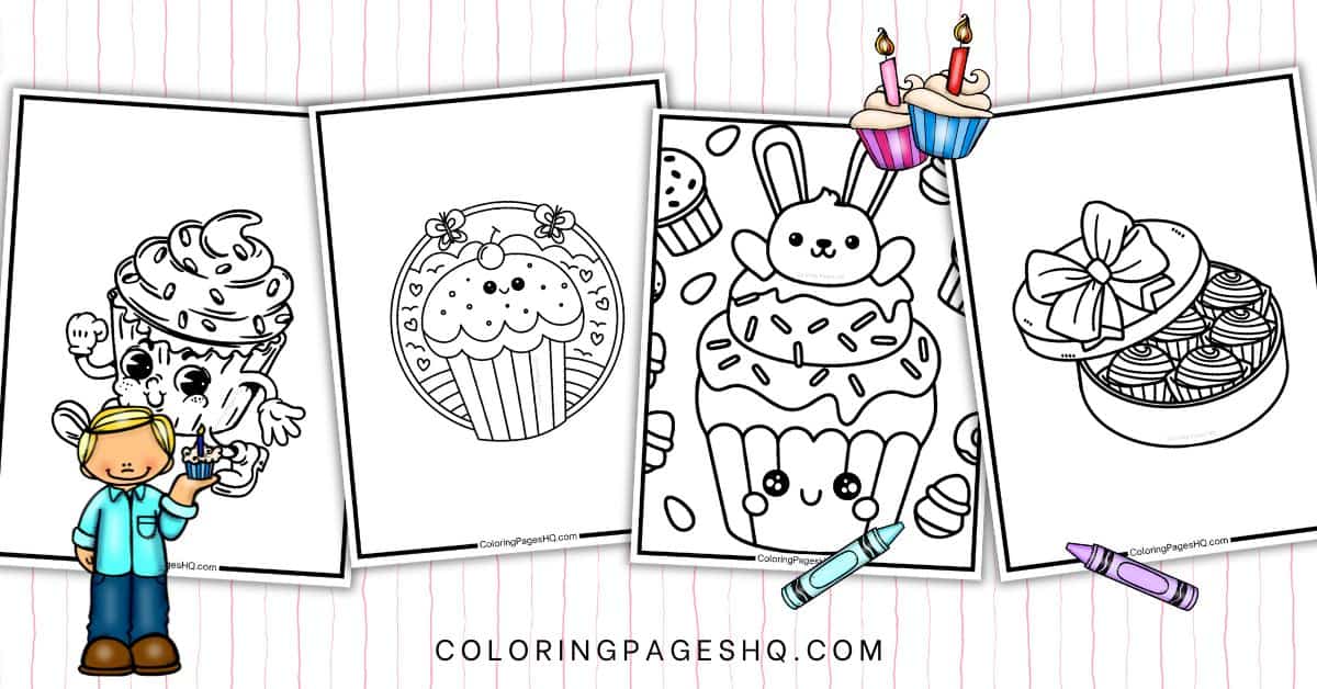 cupcake coloring pages featured image