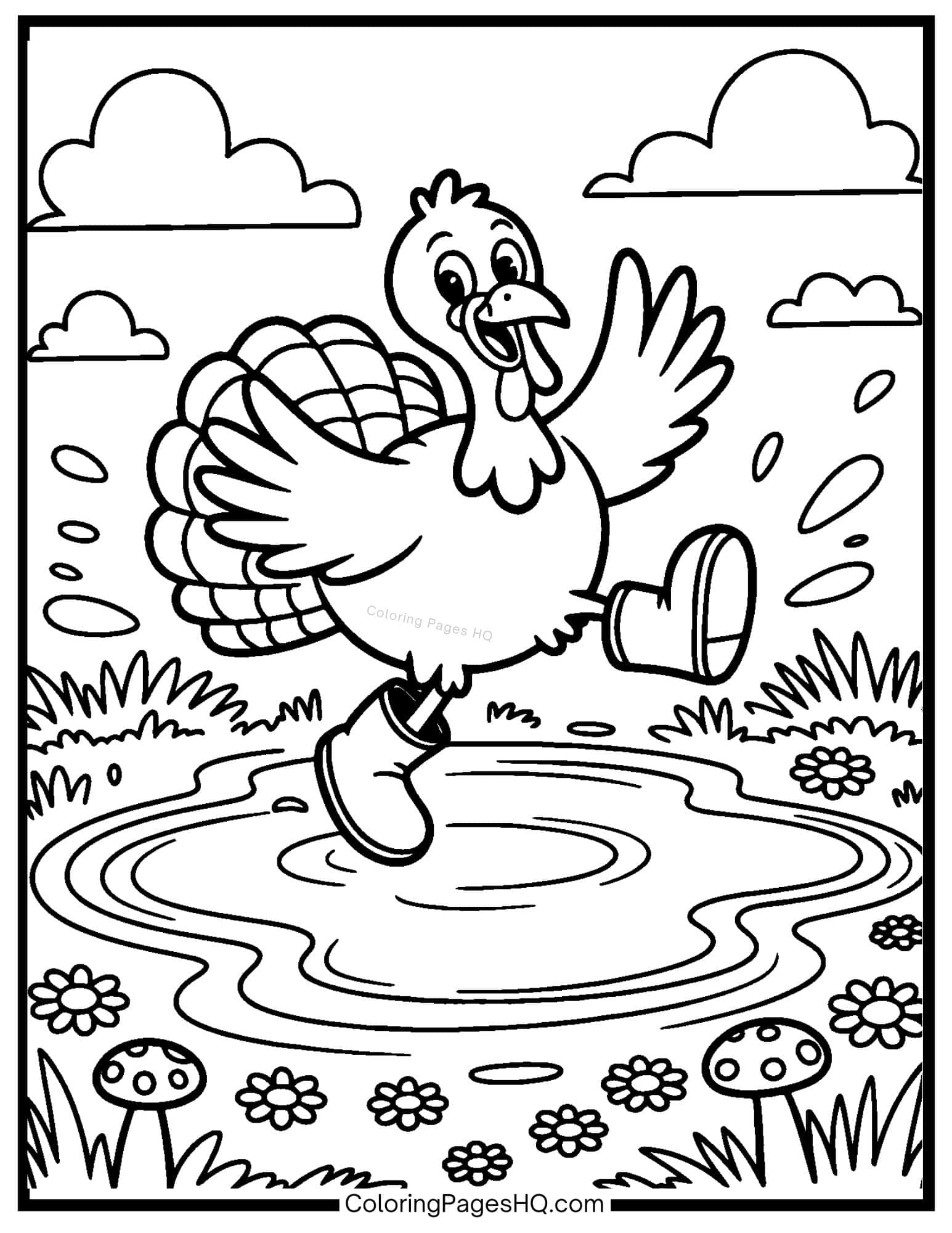 Cute Thanksgiving Turkey Coloring Pages (Free PDF Printables ...