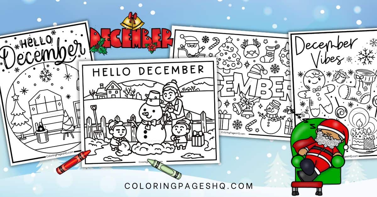 December coloring pages featured image