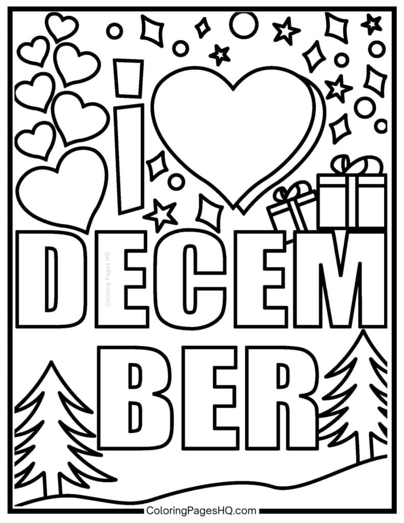 I love December coloring page