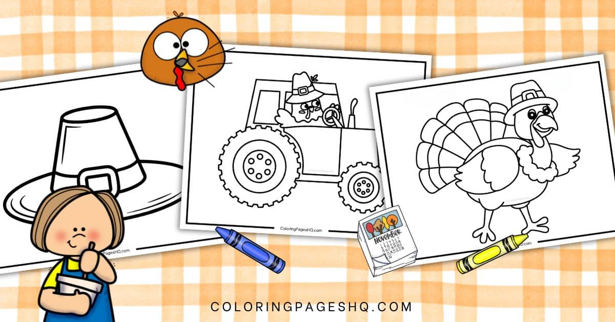 Thanksgiving preschool coloring pages featured image