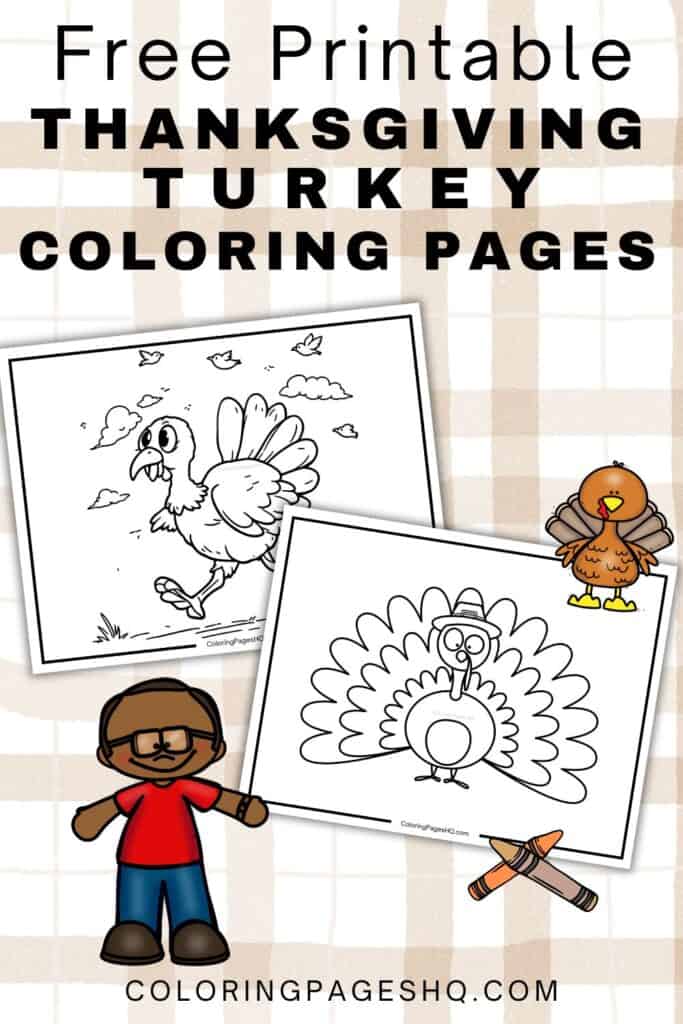 Thanksgiving turkey coloring pages pinterest image