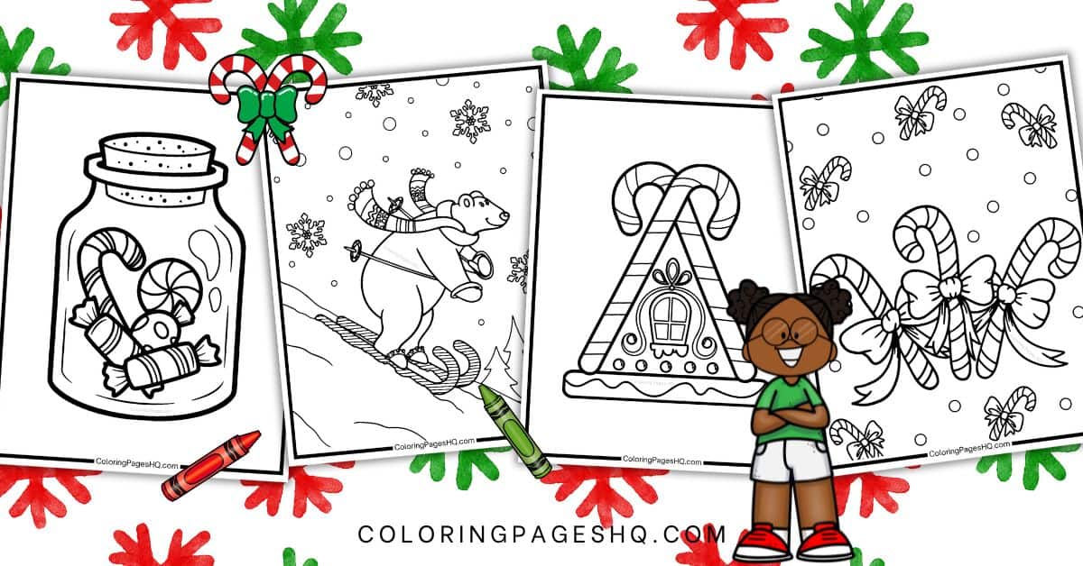 candy cane coloring pages featured image
