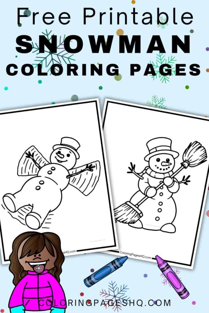 snowman coloring pages pinterest image