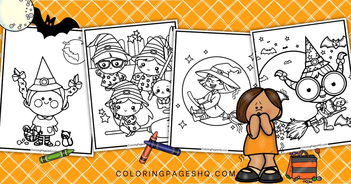 witch coloring pages featured image