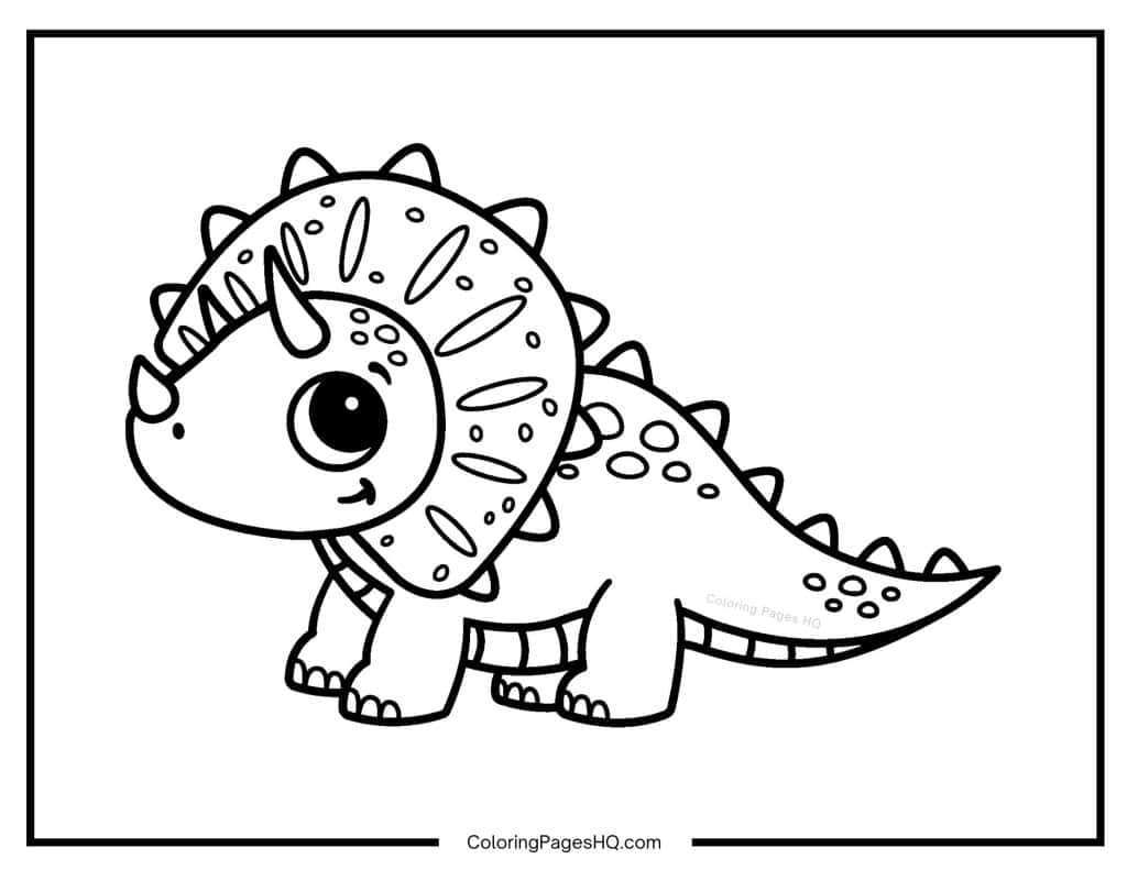 Cute dinosaur coloring sheet