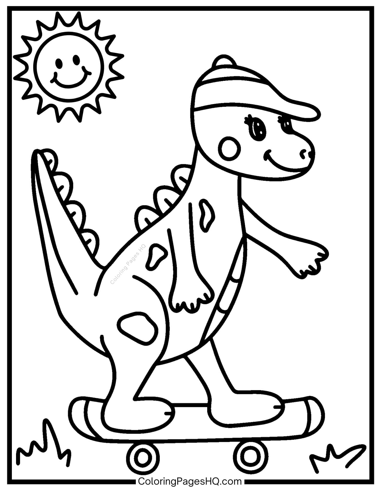 Cute Dinosaur Coloring Pages (Free PDF Printables) - Coloring Pages HQ
